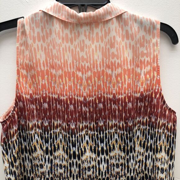 Cabi Sleeveless Blouse Womens Medium Multicolor Ombre Button Front Collared Top - Picture 6 of 8